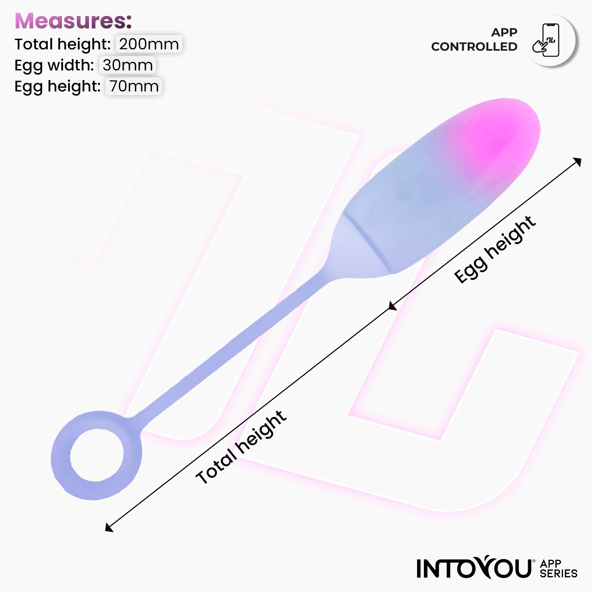 INTOYOU APP SERIES Huevo Silicona Doble Capa con APP Rosa/Azul