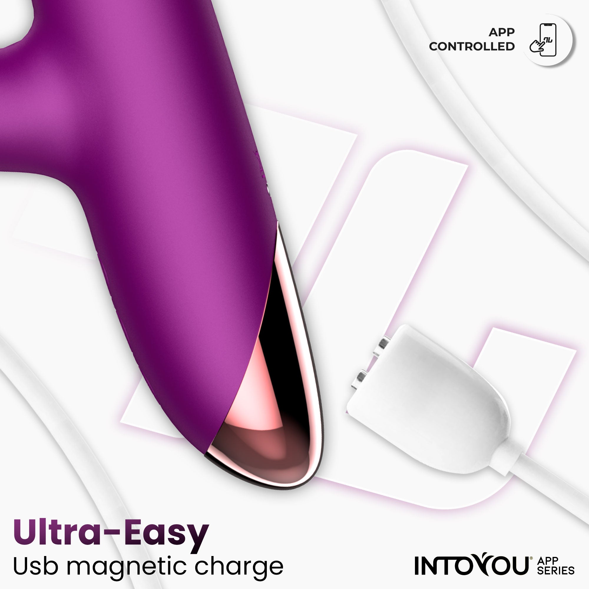 Vibromasseur Sendel de la série INTOYOU avec anneau à bille interne, mouvements de haut en bas et pulsations via l'application