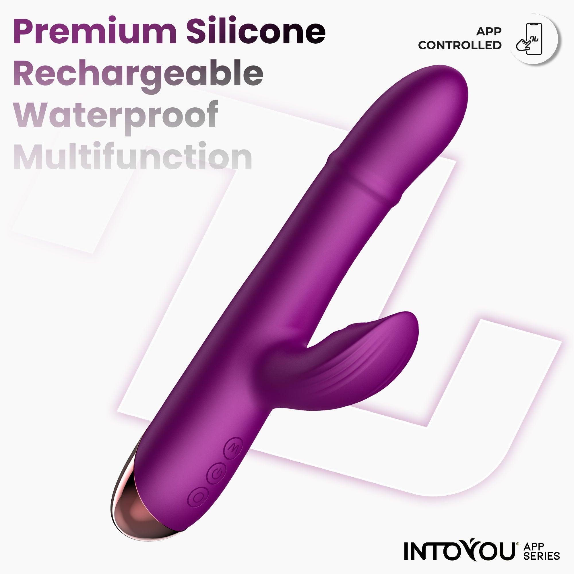 Vibromasseur Sendel de la série INTOYOU avec anneau à bille interne, mouvements de haut en bas et pulsations via l'application
