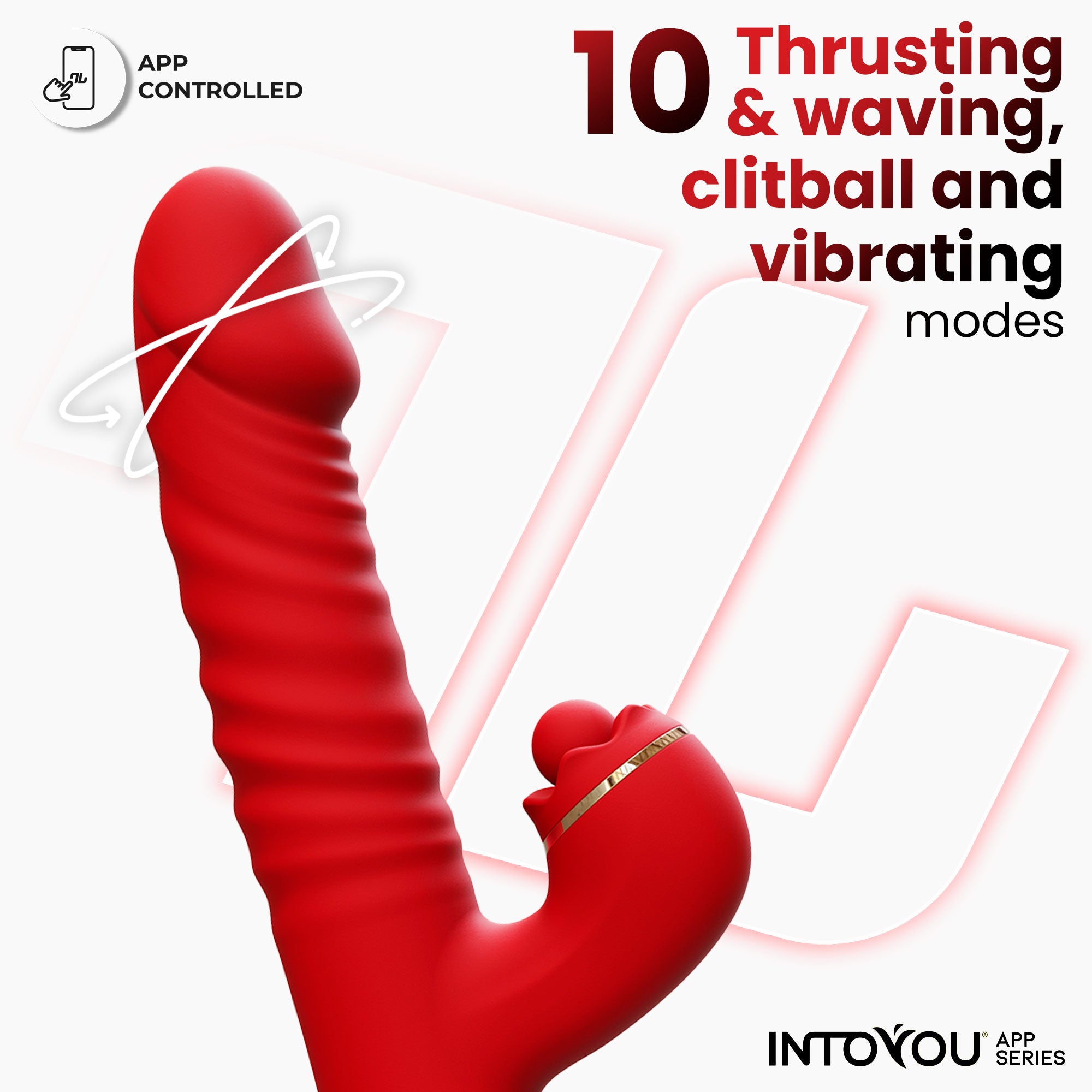 INTOYOU APP SERIES Ascen Vibrador con Thrusting y Waving y APP USB Magnético