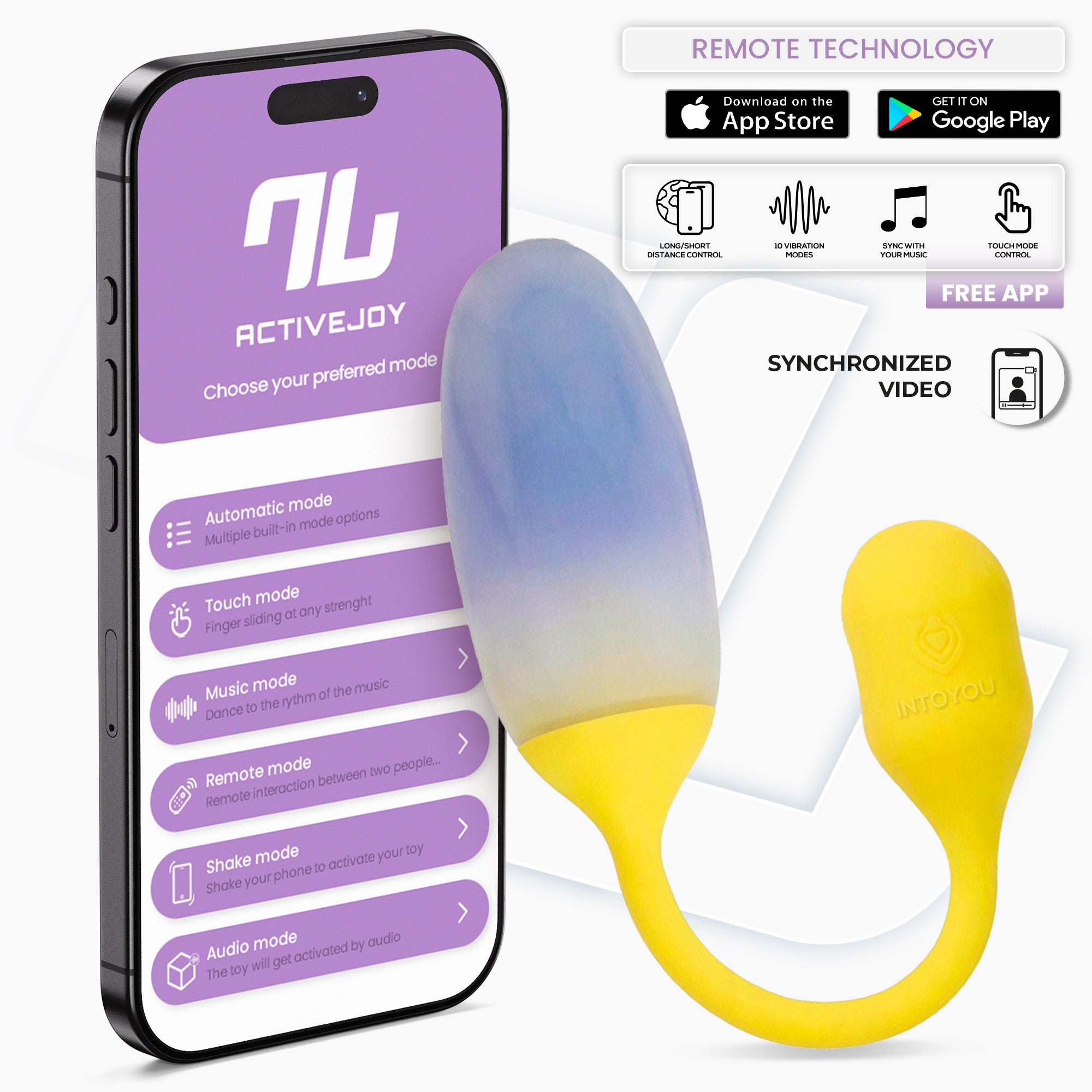 NexEgg Huevo Vibrador Silicona Doble capa App Beige/Rosa