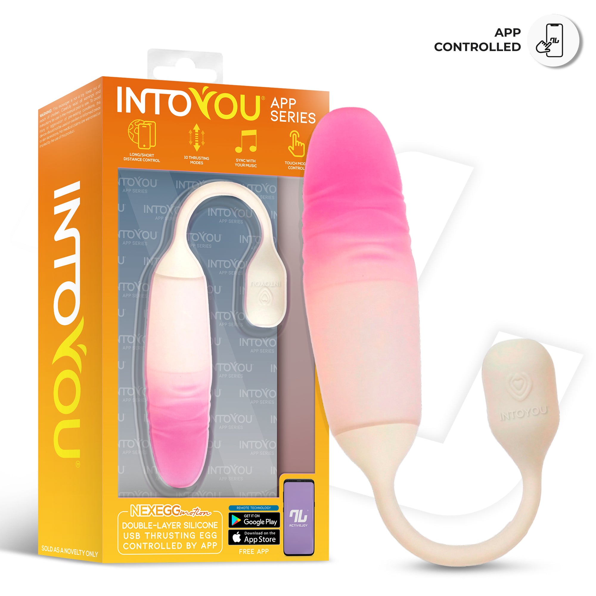 NexEgg Motion Huevo Vibrador con Thrusting App Beige/Rosa