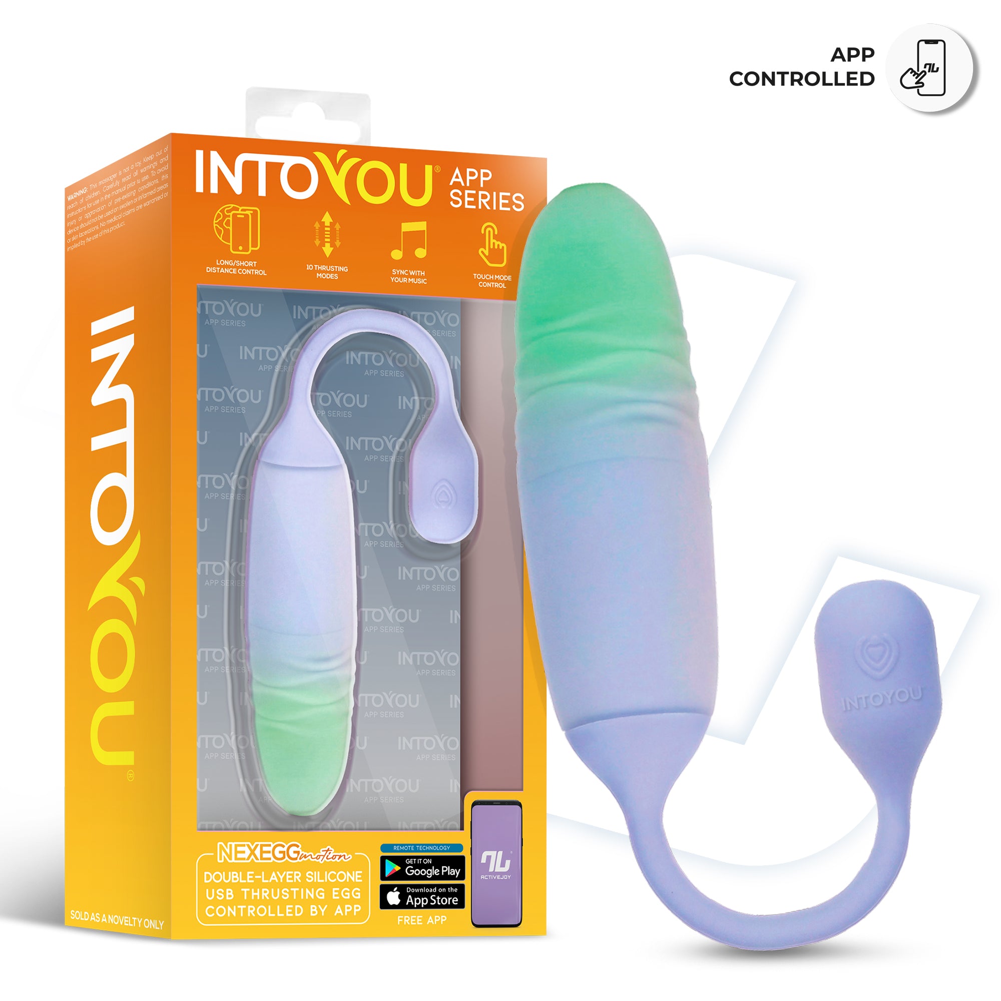 NexEgg Motion Huevo Vibrador con Thrusting App Lila/Pistacho