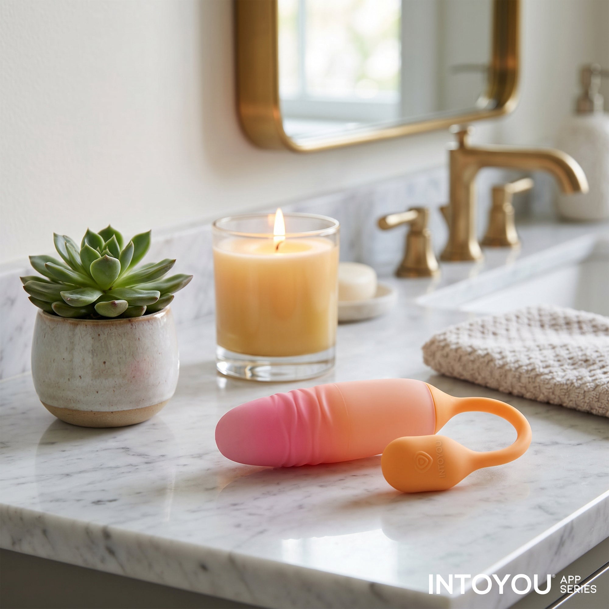 INTOYOU APP SERIES NexEgg Motion Huevo Vibrador con Thrusting App Naranja/Rosa