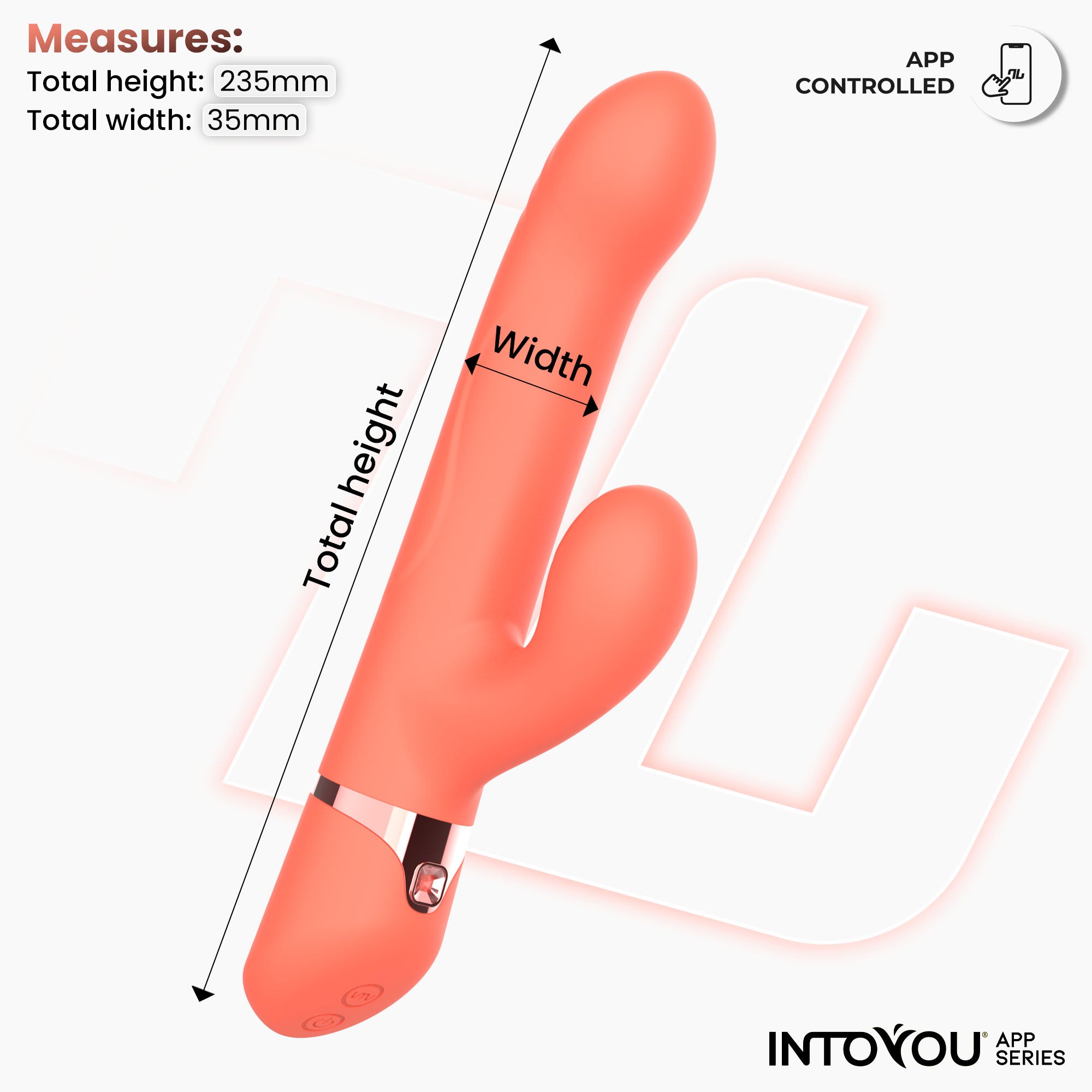 INTOYOU APP SERIES Mindy Vibrator with Ball Ring, Up and Down, Finger and Pulsation with APP