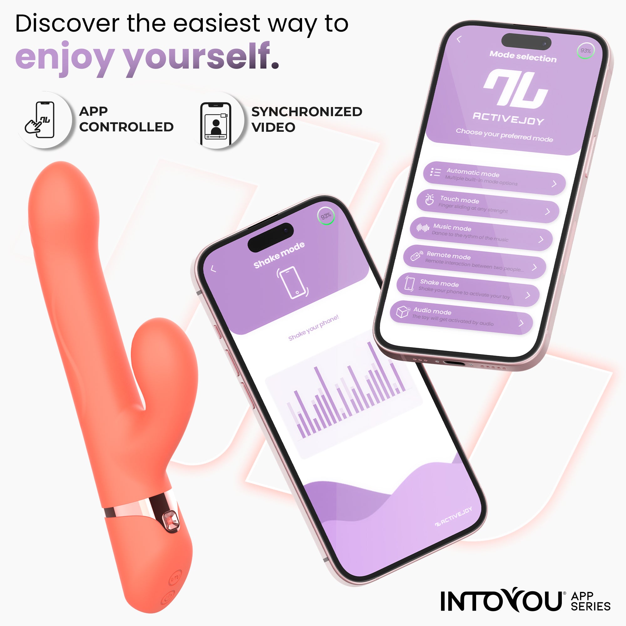 INTOYOU APP SERIES Mindy Vibrator with Ball Ring, Up and Down, Finger and Pulsation with APP