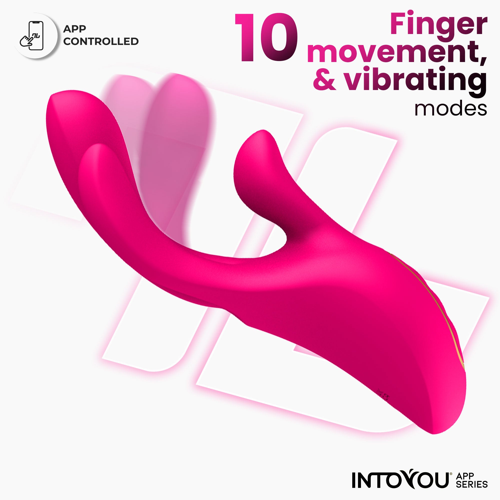 INTOYOU APP SERIES Derek Vibrador con Movimiento Finger 3 Motores y APP