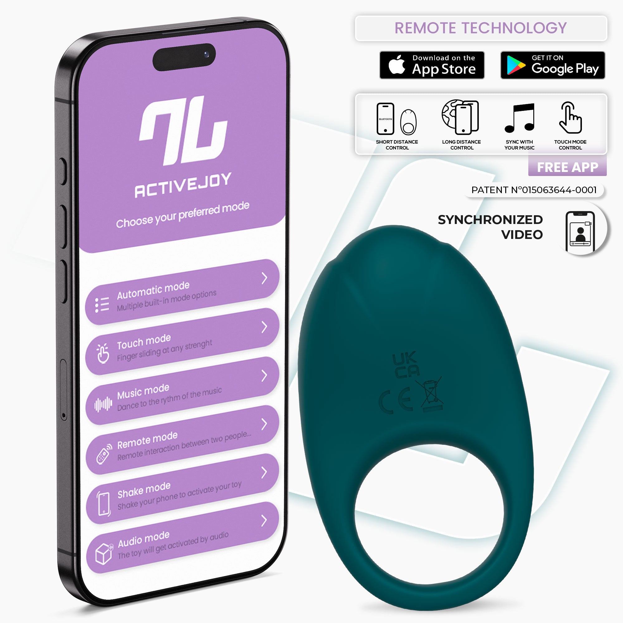INTOYOU APP SERIES Ringo Vibrating Ring with APP Unibody Green