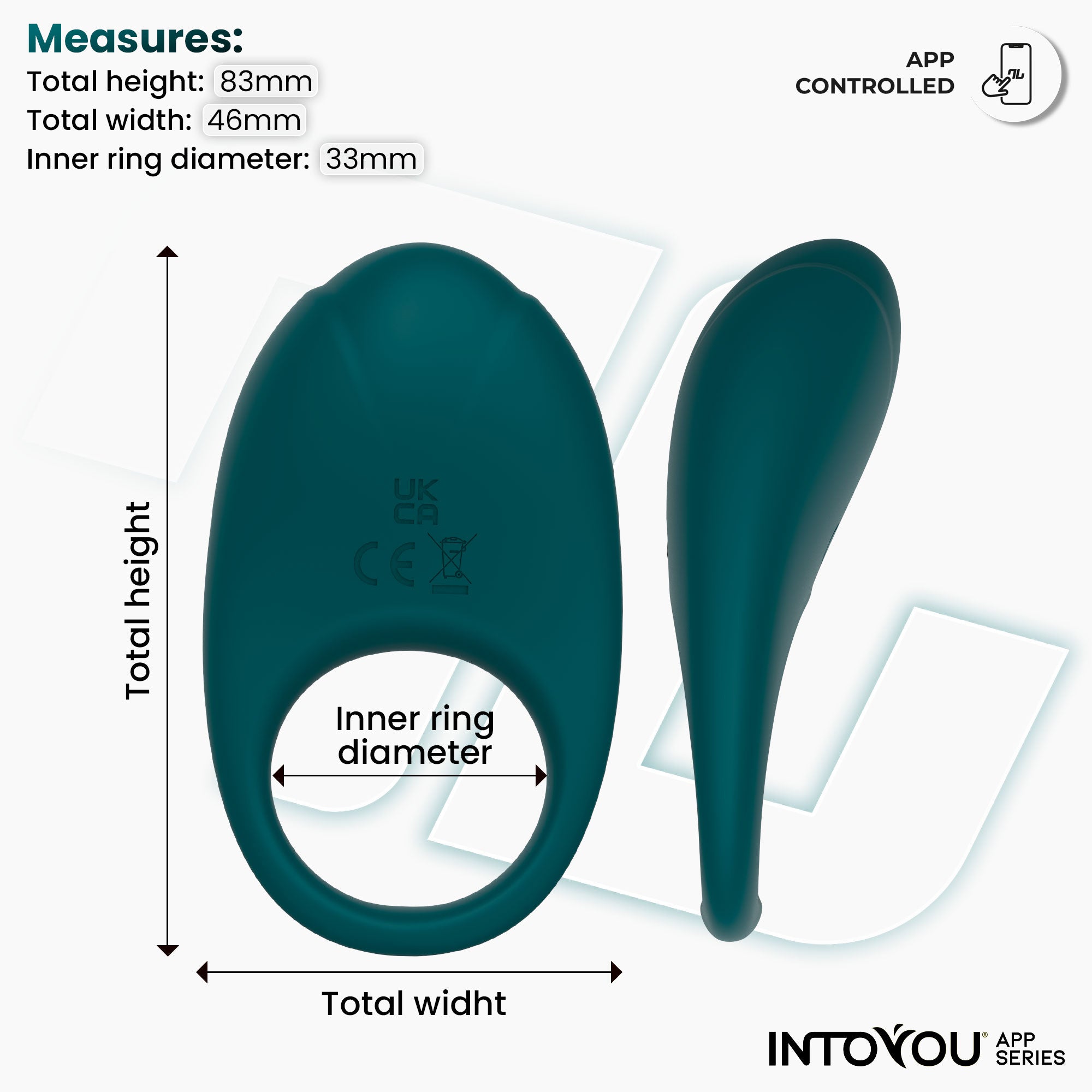 INTOYOU APP SERIES Ringo Vibrating Ring with APP Unibody Green