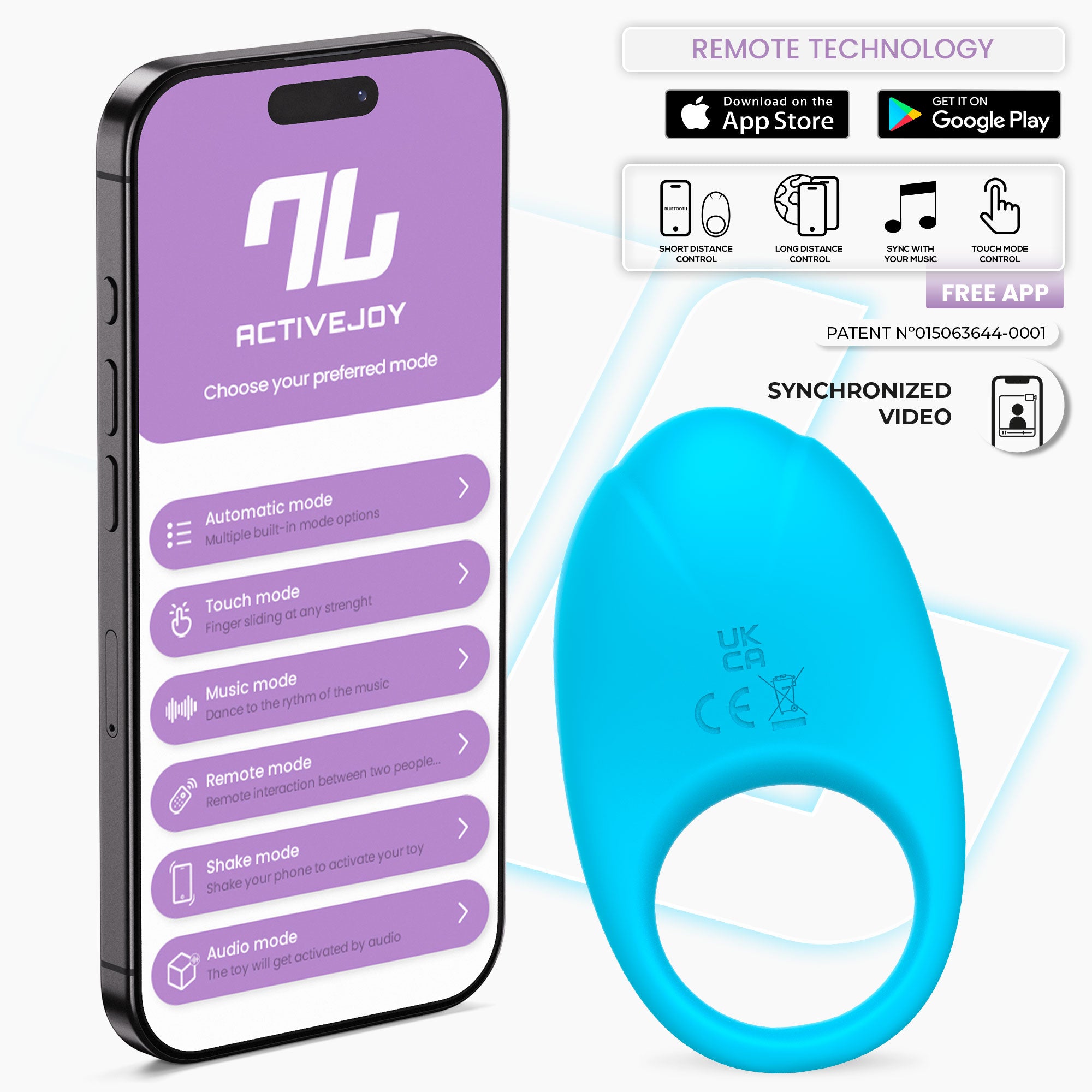 INTOYOU APP SERIES Ringo Vibrating Ring with APP Unibody Green