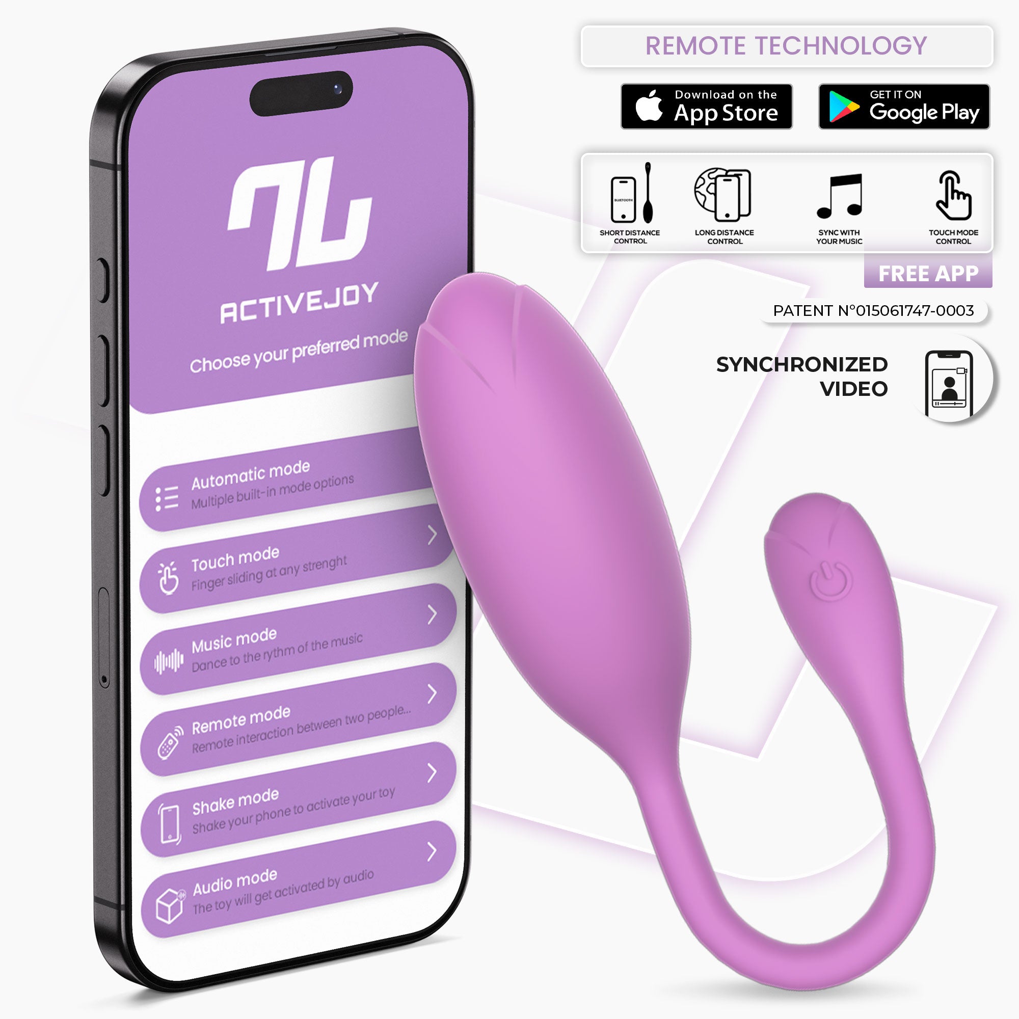 INTOYOU APP SERIES Logan Vibrating Egg with APP Silicone Unibody Purple