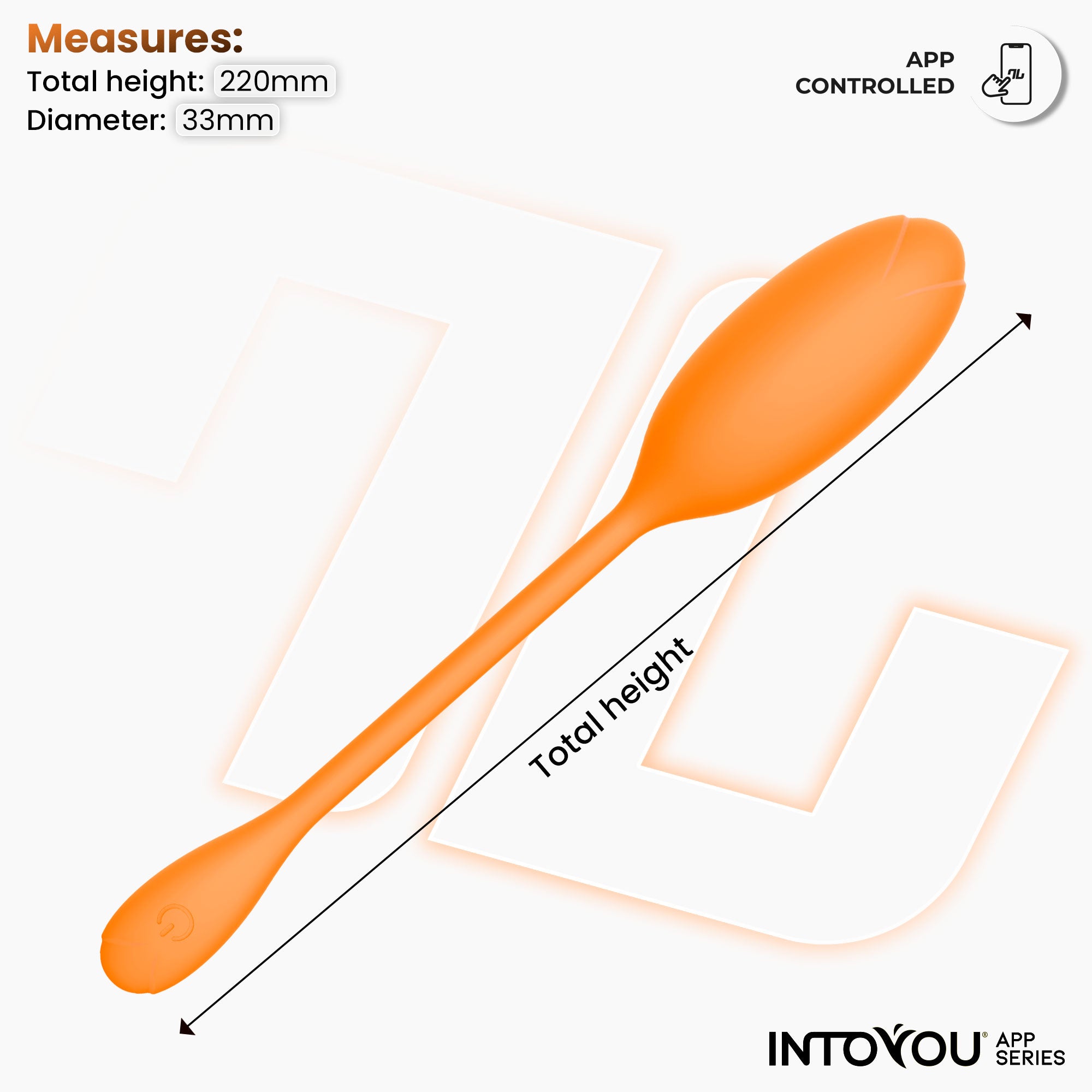 INTOYOU APP SERIES Logan Vibrating Egg with APP Silicone Unibody Orange