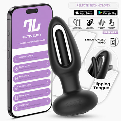 Série d'applications INTOYOU : Plug anal Zack avec languette pivotante et vibration via application.