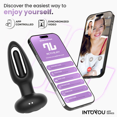 Série d'applications INTOYOU : Plug anal Zack avec languette pivotante et vibration via application.