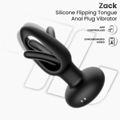 Série d'applications INTOYOU : Plug anal Zack avec languette pivotante et vibration via application.