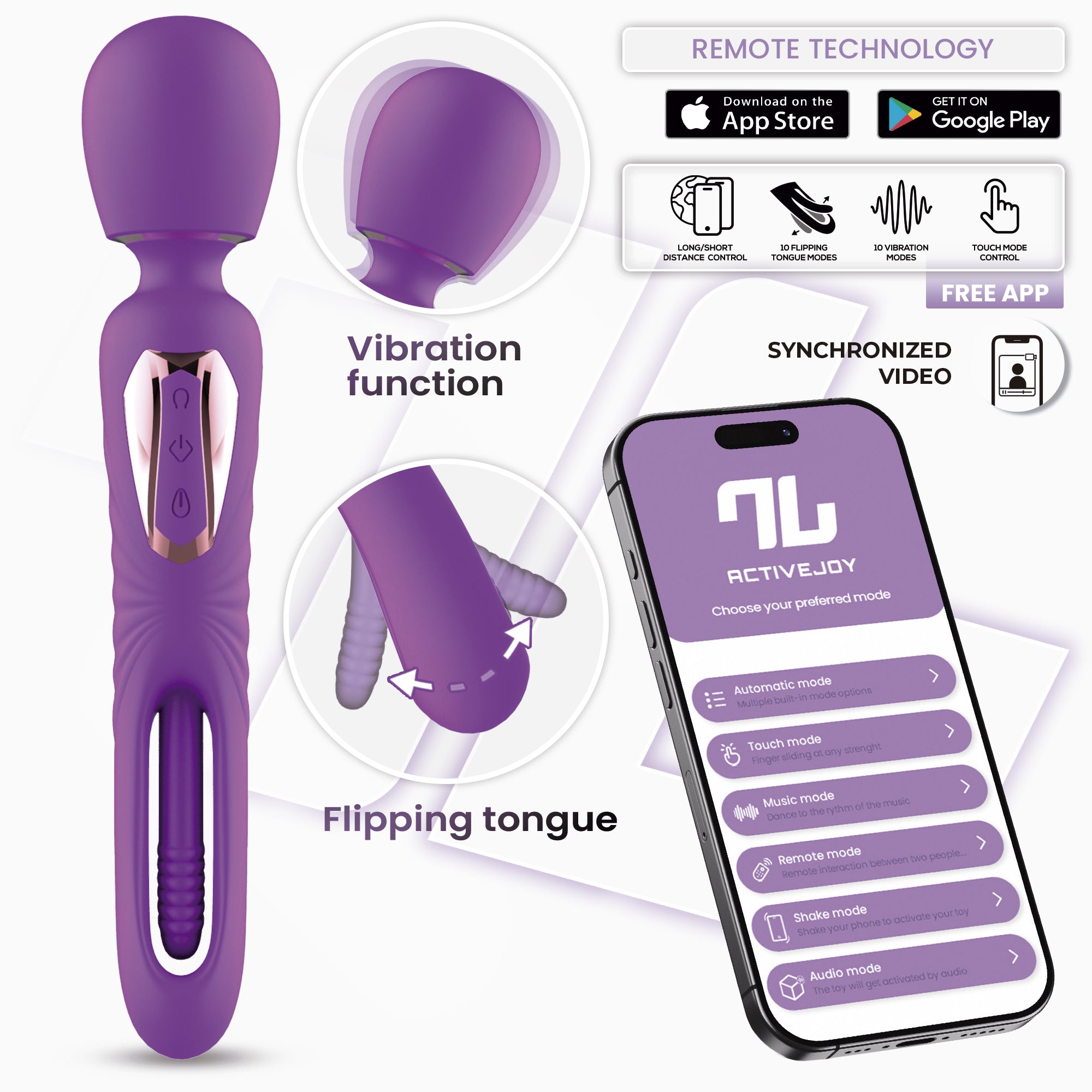 INTOYOU APP SERIES Salma Masajeador con Flipping Tongue y Vibración con App