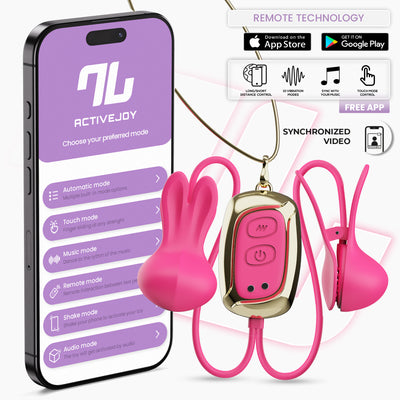 Série INTOYOU APP : Pinces à tétons vibrantes et chatouilleuses avec contrôle par application et collier