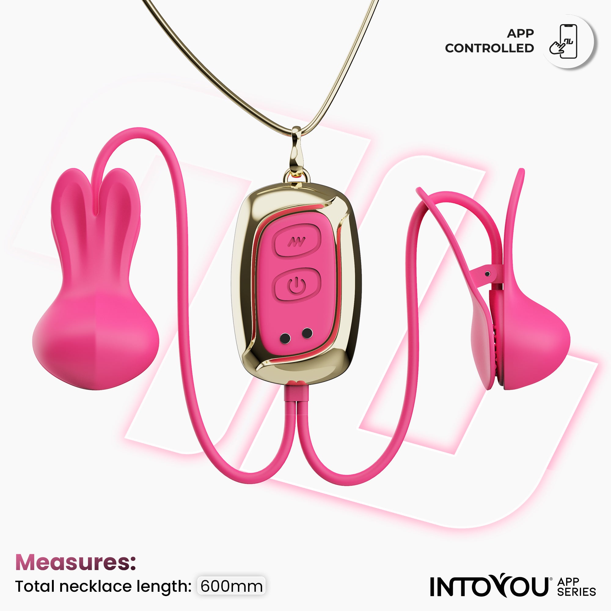 Série INTOYOU APP : Pinces à tétons vibrantes et chatouilleuses avec contrôle par application et collier