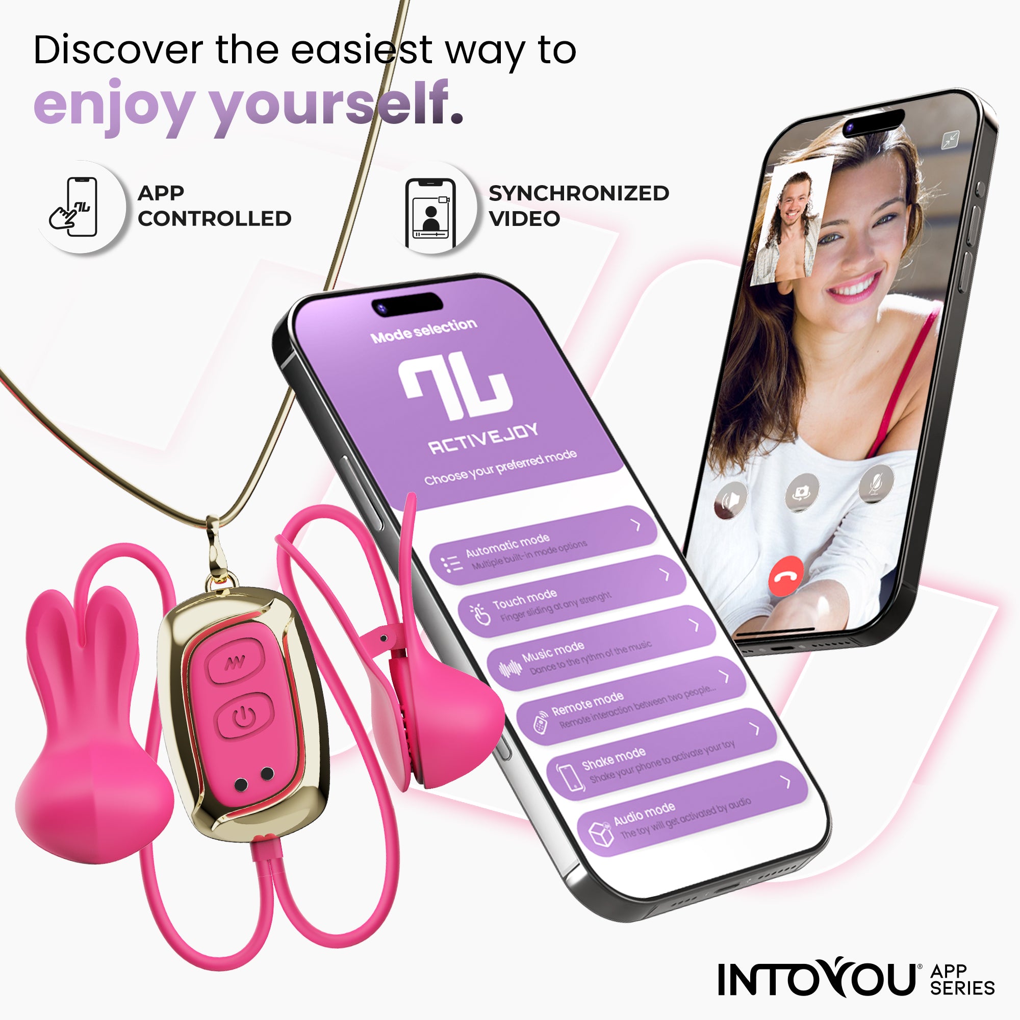 Série INTOYOU APP : Pinces à tétons vibrantes et chatouilleuses avec contrôle par application et collier