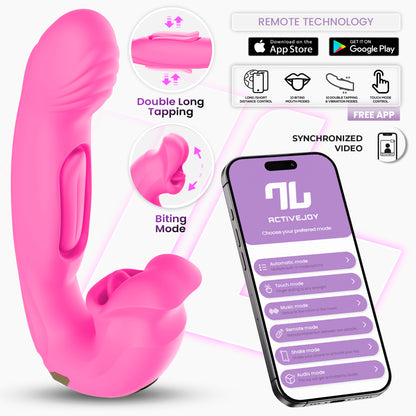 INTOYOU APP SERIES Bimby Vibrador con Mordisqueo y Lengua Doble Tapping con APP