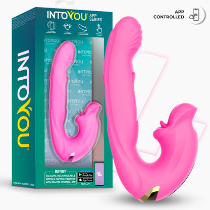 INTOYOU APP SERIES Bimby Vibrador con Mordisqueo y Lengua Doble Tapping con APP