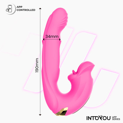 INTOYOU APP SERIES Bimby Vibrador con Mordisqueo y Lengua Doble Tapping con APP