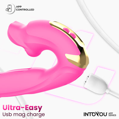 Série d'applications INTOYOU Bimby Vibrateur avec langue à mordiller et à double tapotement avec application