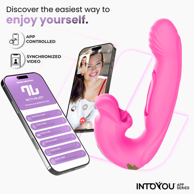 Série d'applications INTOYOU Bimby Vibrateur avec langue à mordiller et à double tapotement avec application