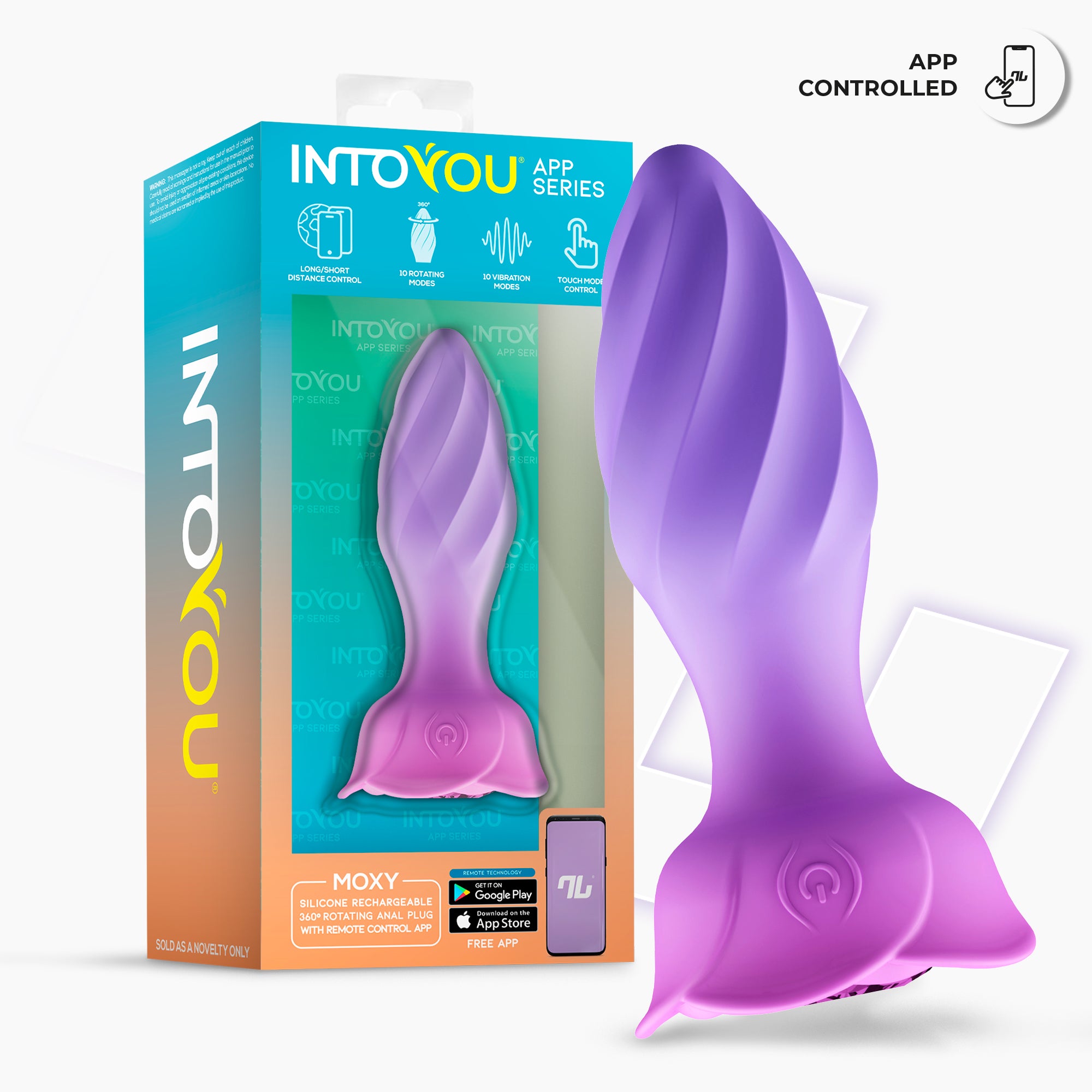 INTOYOU APP SERIES Moxy Plug Anal con Rotación 360º con App