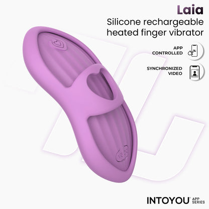 INTOYOU APP SERIES Laia Estimulador de Dedo con Calor y Funda con APP Lavanda
