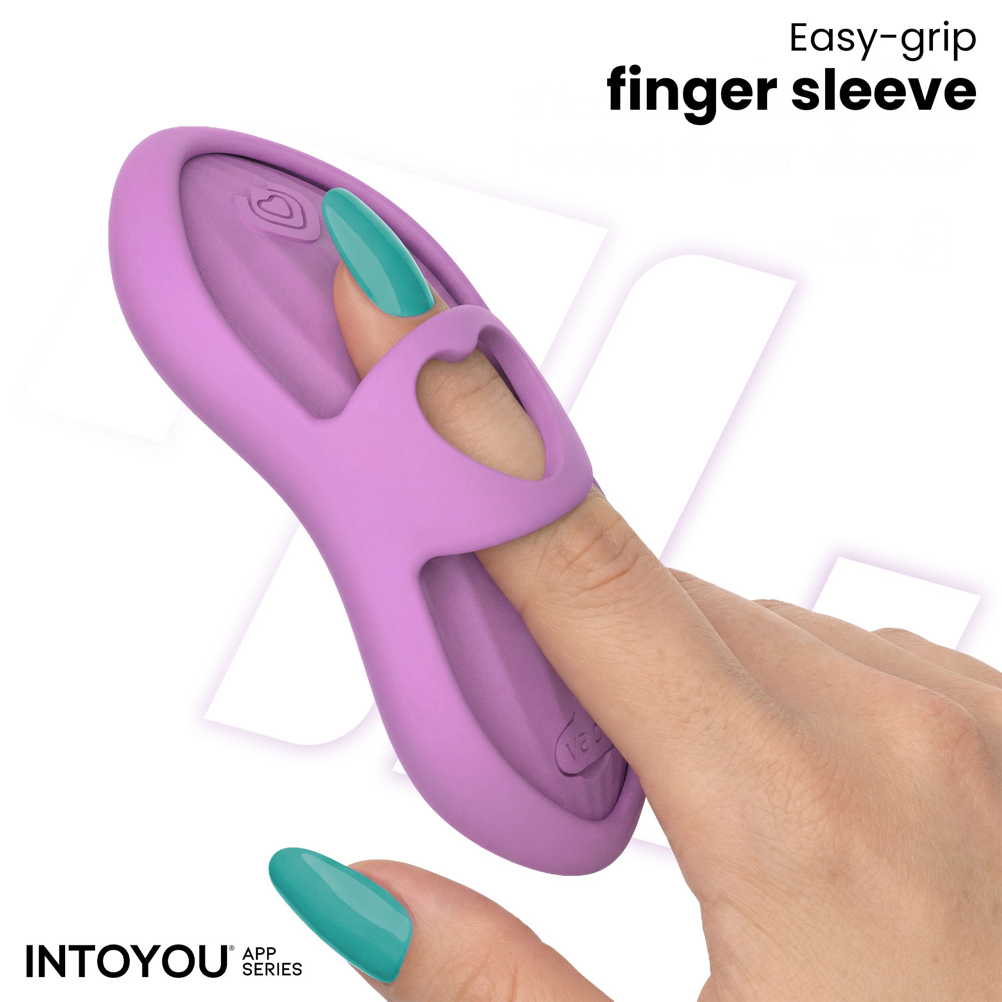 INTOYOU APP SERIES Laia Estimulador de Dedo con Calor y Funda con APP Lavanda