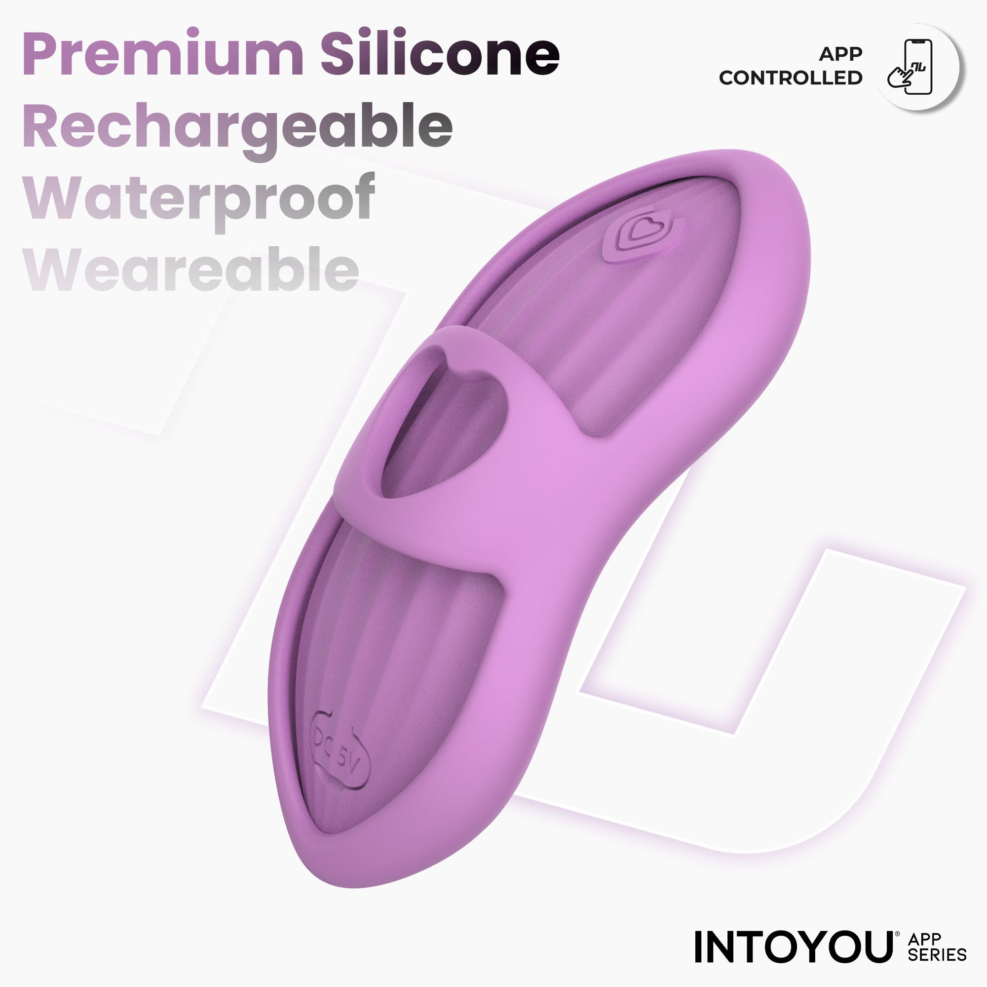 INTOYOU APP SERIES Laia Estimulador de Dedo con Calor y Funda con APP Lavanda