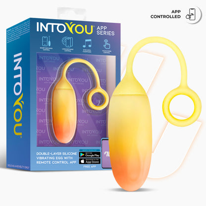 INTOYOU APP SERIES Huevo Silicona Doble Capa con APP Amarillo/Naranja