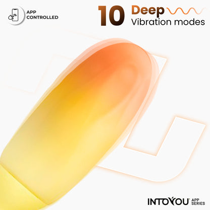 INTOYOU APP SERIES Huevo Silicona Doble Capa con APP Amarillo/Naranja