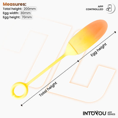 Œuf en silicone double couche INTOYOU APP SERIES avec application, jaune/orange