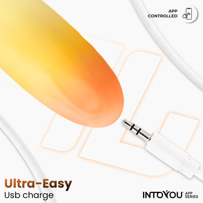 Œuf en silicone double couche INTOYOU APP SERIES avec application, jaune/orange