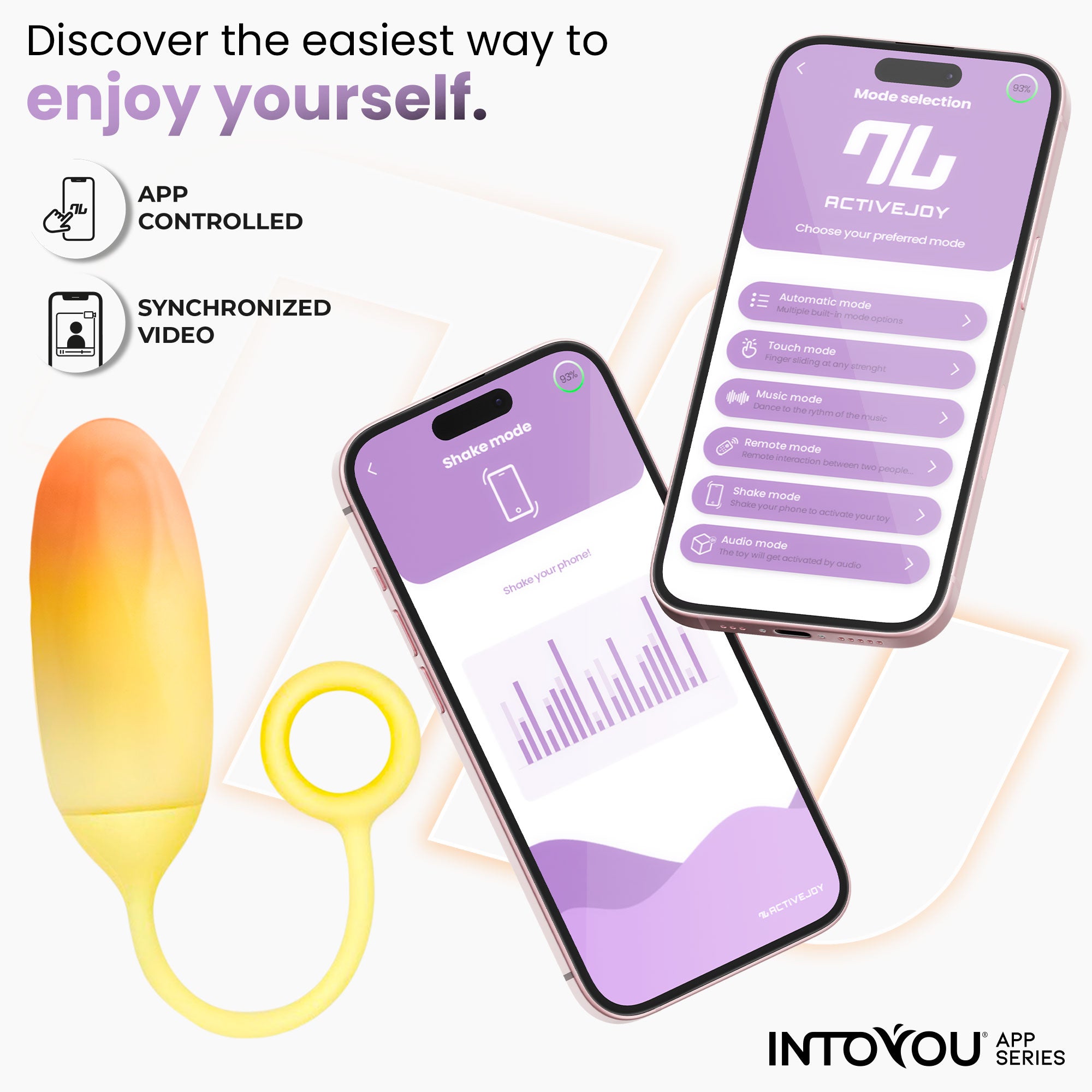 INTOYOU APP SERIES Huevo Silicona Doble Capa con APP Amarillo/Naranja