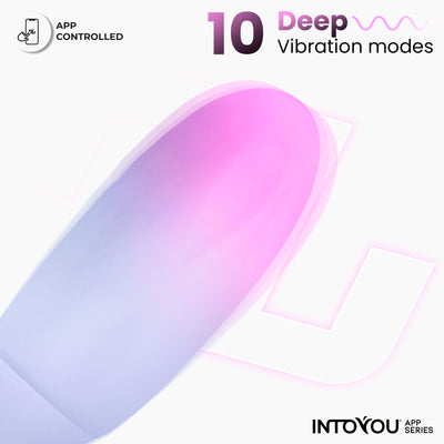 Œuf en silicone double couche INTOYOU APP SERIES avec application rose/bleu