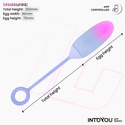 Œuf en silicone double couche INTOYOU APP SERIES avec application rose/bleu