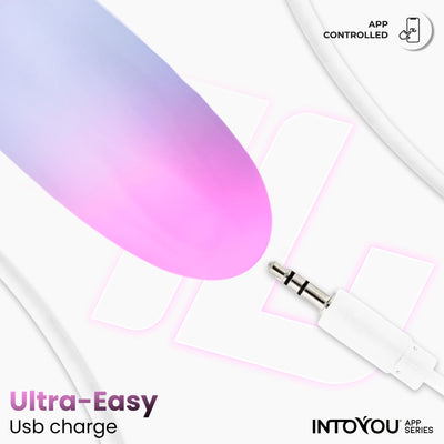 Œuf en silicone double couche INTOYOU APP SERIES avec application rose/bleu