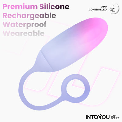 Œuf en silicone double couche INTOYOU APP SERIES avec application rose/bleu