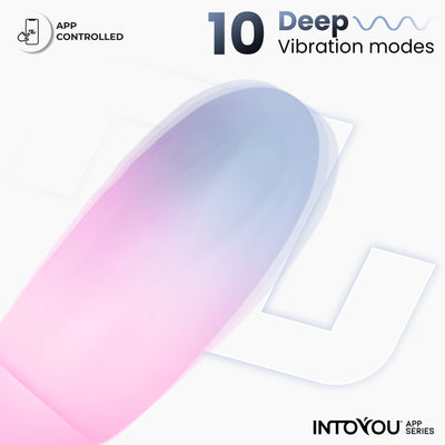 Œuf en silicone double couche INTOYOU APP SERIES avec application, bleu/rose