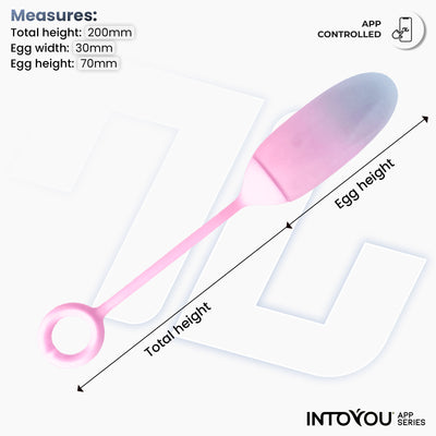 Œuf en silicone double couche INTOYOU APP SERIES avec application, bleu/rose