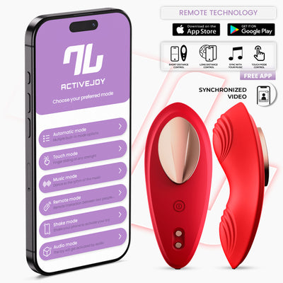 Culotte vibrante INTOYOU APP SERIES avec application, silicone rouge