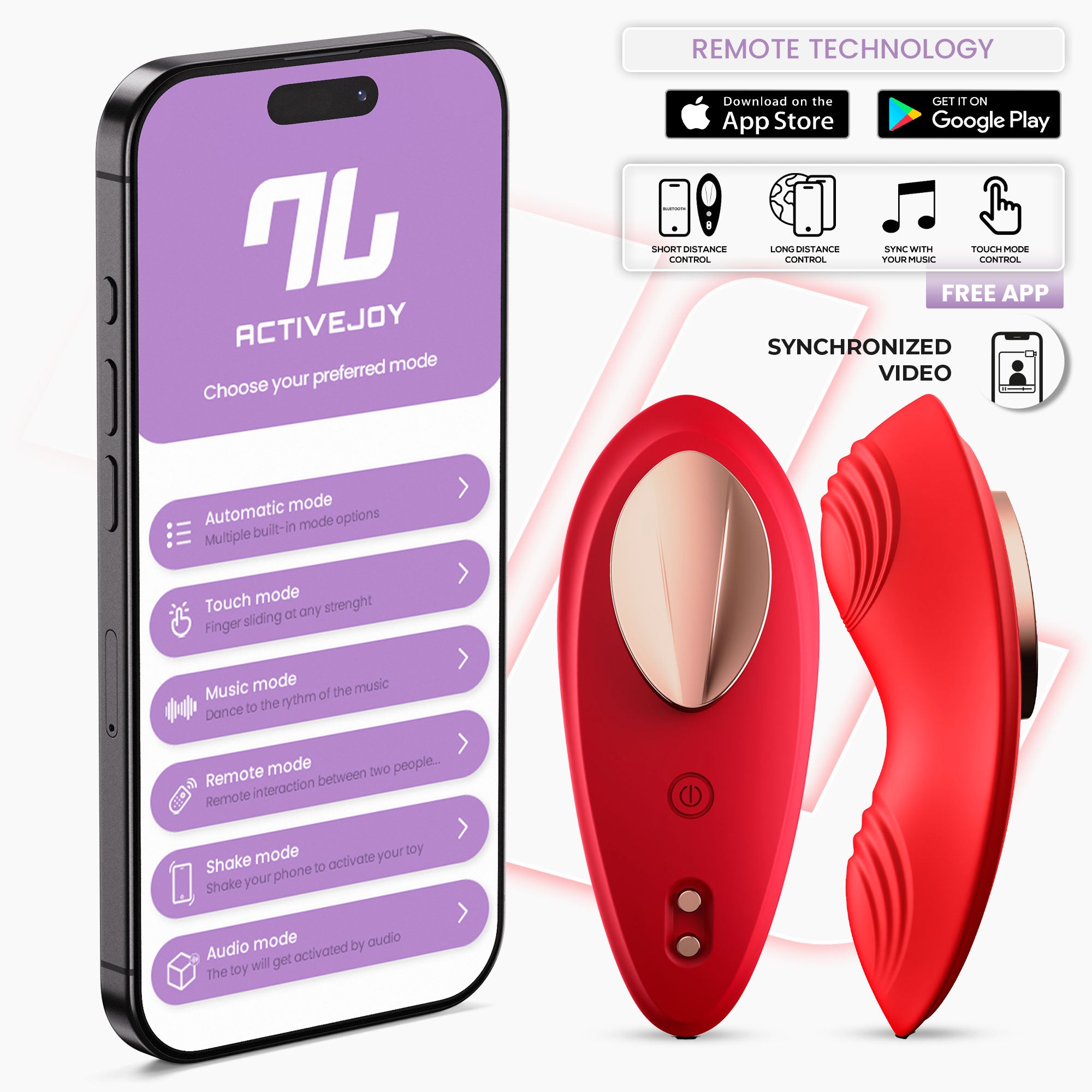 Culotte vibrante INTOYOU APP SERIES avec application, silicone bleu