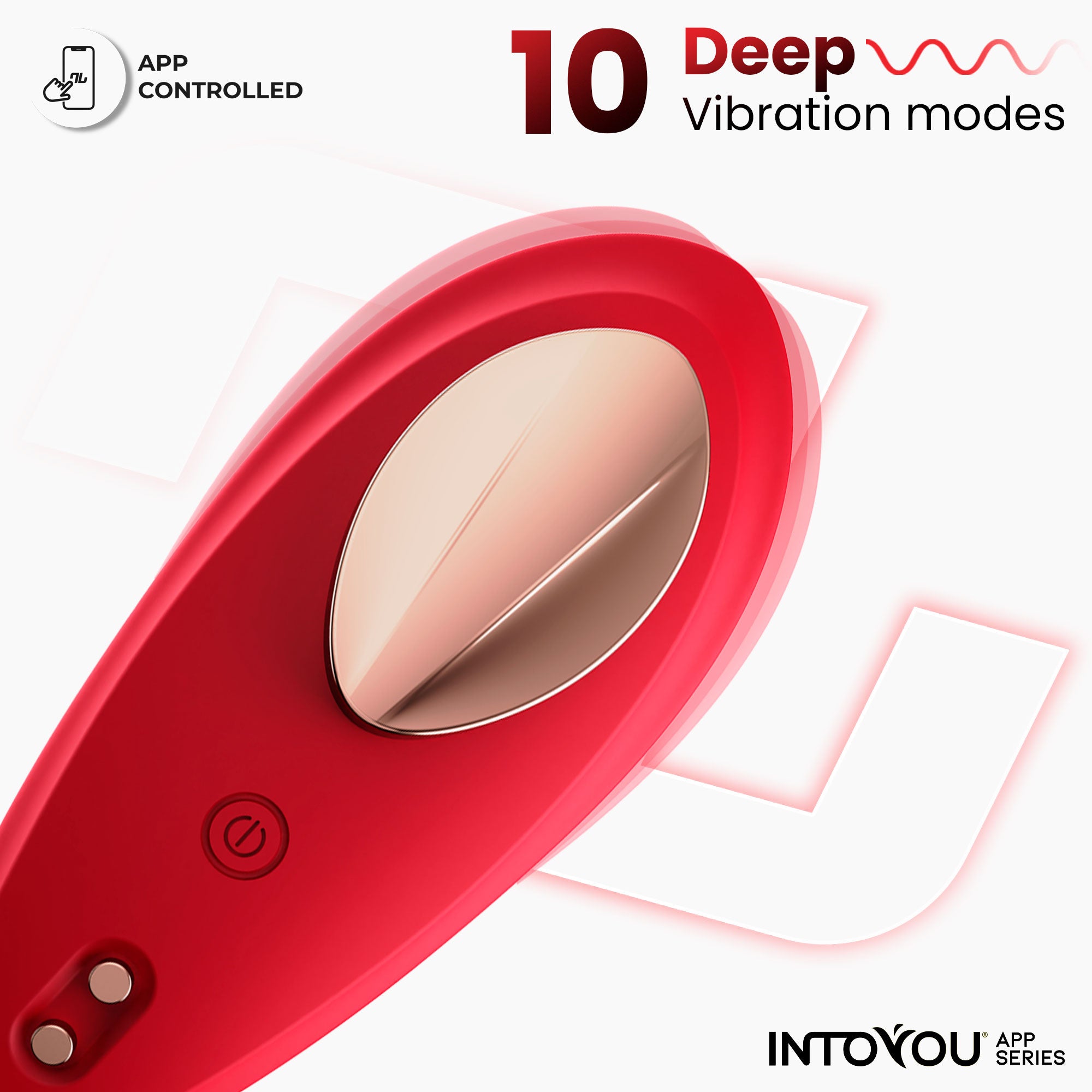 INTOYOU APP SERIES Vibrador de Braguita con APP Silicona Rojo