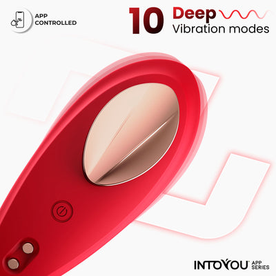 Culotte vibrante INTOYOU APP SERIES avec application, silicone rouge