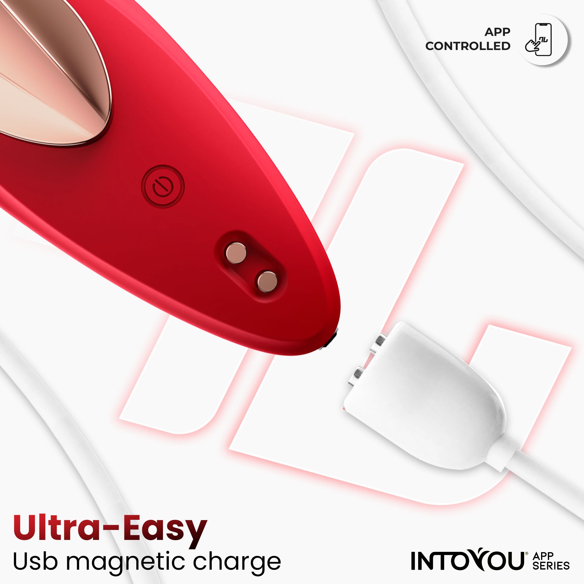 Culotte vibrante INTOYOU APP SERIES avec application, silicone rouge
