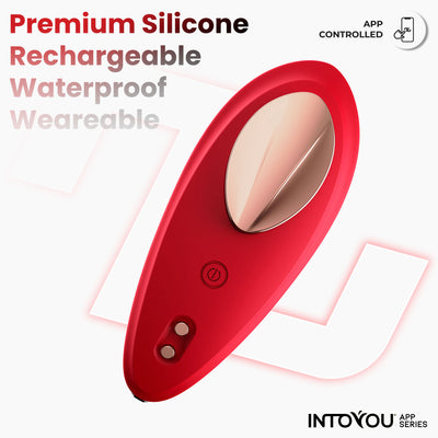Culotte vibrante INTOYOU APP SERIES avec application, silicone rouge