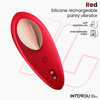 Culotte vibrante INTOYOU APP SERIES avec application, silicone rouge